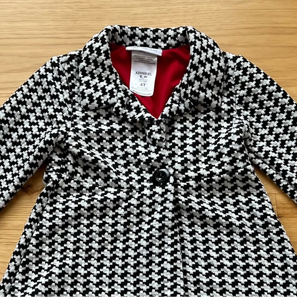 BONNIE JEAN GIRLS LIGHTWEIGHT HOUNDSTOOTH COAT  SIZE  4T - Picture 5 of 6